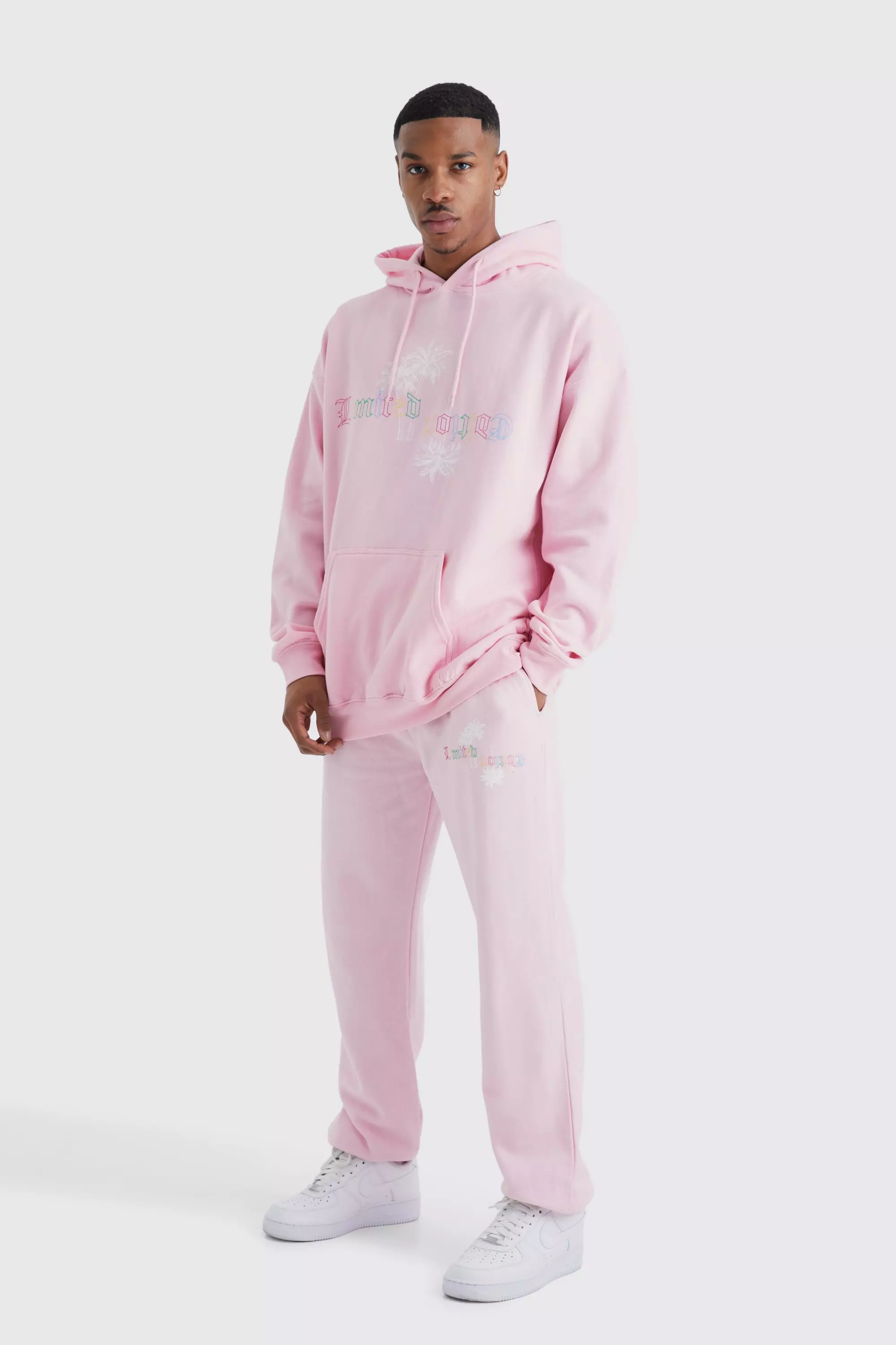 Boohooman 2024 pink tracksuit